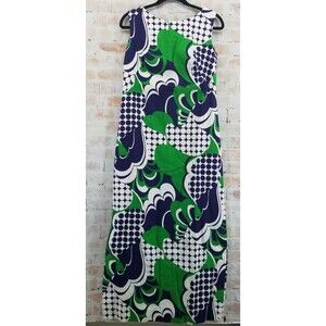 Hukilau Fashions Vintage 1960's/70's Hawaiian Floral Maxi Dress Sz 12 Style 350